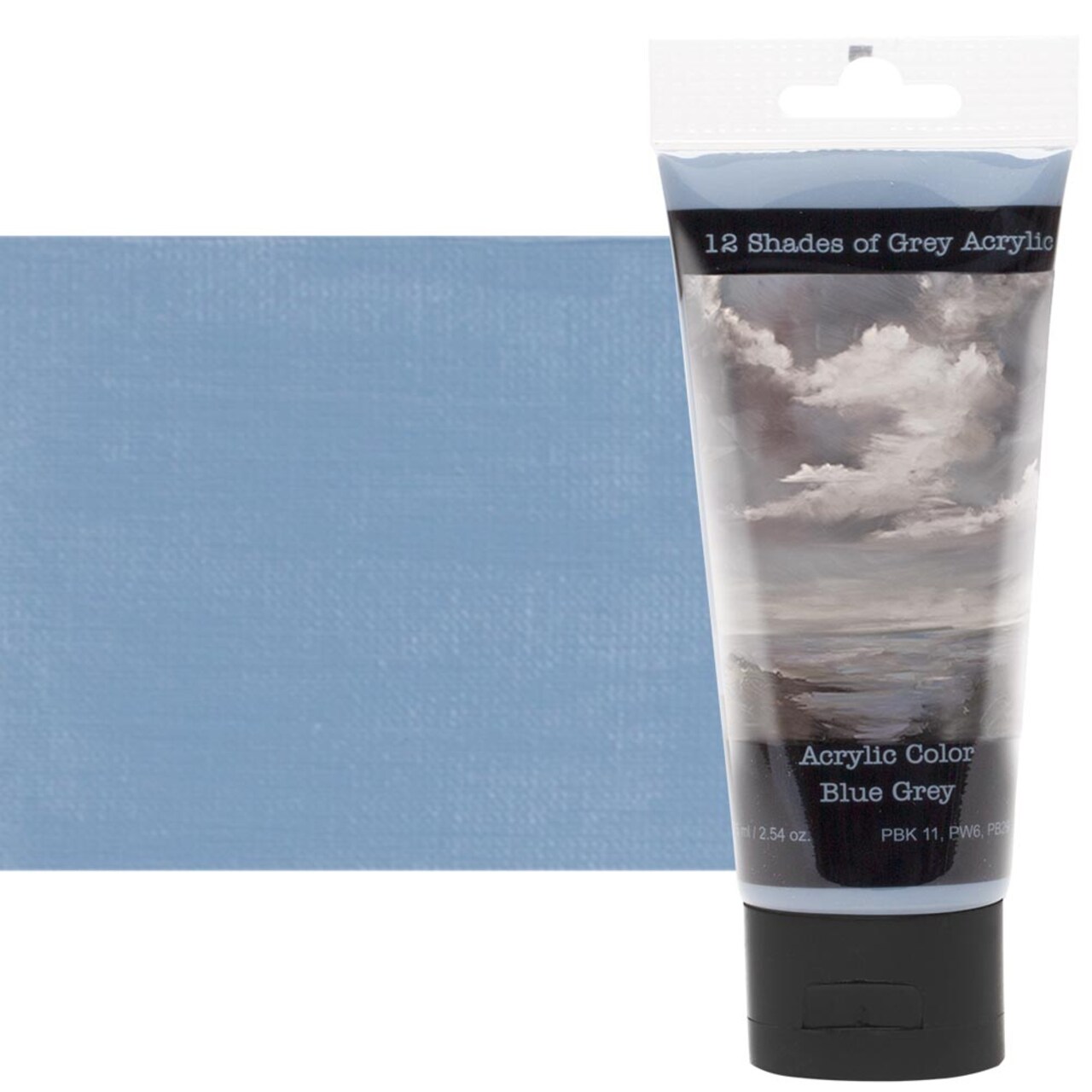 12 Shades Of Grey Acrylic Paint Colors - Blue Grey 75ml (2.5 oz.), Highly Pigmented Grey Acrylic Colors for Painting & Crafts
